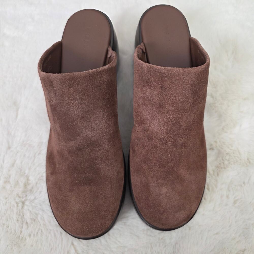 NEW Everlane Puffa Wooden Clog Dark Umber Suede Brown 11 - Picture 6 of 10